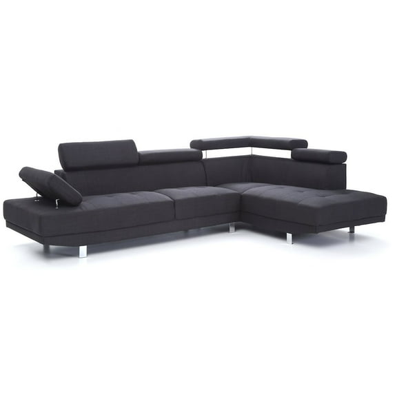 Glory Furniture Riveredge Sectional in Black Color