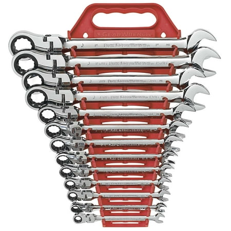 UPC: 0082171097027 | GearWrench 9702 13-Piece SAE Flex-Head Combination Ratcheting Wrench Set
