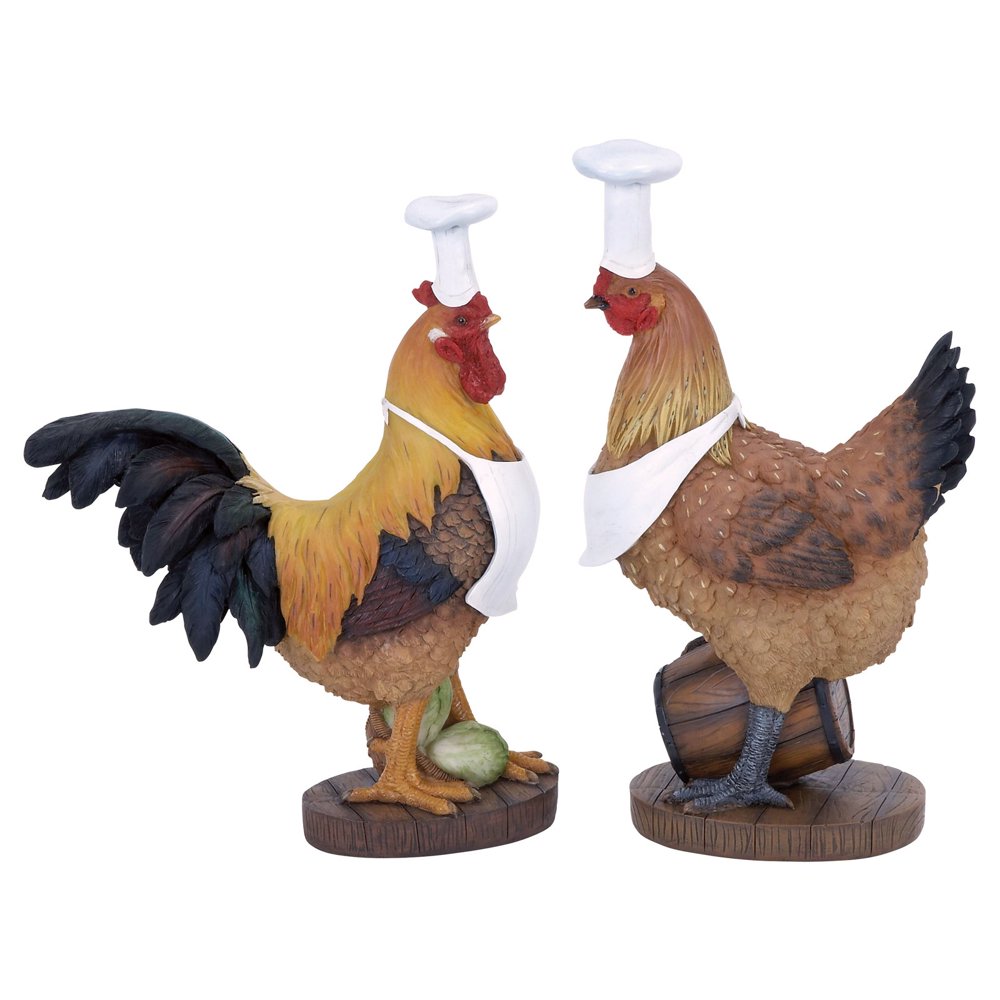 rooster chef statue