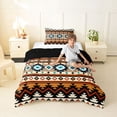 thumbnail image 4 of jejeloiu Bold Aztec Twin Comforter Sets,Tribal Print Bedding Set For Boys,Orange Black,Black Reversible,2 Pieces,1 Comforter and 1 Pillowcase, 4 of 7