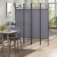 thumbnail image 3 of Jaxpety 4 Panel Room Divider W/ Leg Support 5.9 ft Folding Wall Partition for Home Office, Gray, 3 of 13