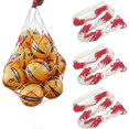 thumbnail image 1 of 3 Pack Nylon Ball Net Bag Ball Net, Holds 10-15 Balls, Hand-woven Ball Net, Portable Ball Net, Sports Ball Net, Nylon Net for Football, Basketball, Vo, 1 of 5