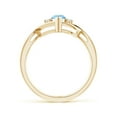 thumbnail image 2 of ANGARA Natural Criss-Cross Marquise Aquamarine Solitaire Ring with Diamonds in 14K Yellow Gold for Women (Size-8x4mm) | March Birthstone, Anniversary, Jewelry Gift for Women | Natural Aquamarine Ring, 2 of 9