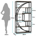 thumbnail image 4 of Demi Bonn 70" Industrial Bookshelf Bookcase with 8 Open Storage Shelf for Bedroom, Living Room, Brown, 4 of 4