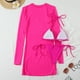 thumbnail image 4 of Traje de baño Traje de baño de 3 piezas para mujer Trajes de baño sexy de corte alto con cubierta de malla (Rose Red S) Cgtredaw Rosa roja T S para Mujer, 4 of 6