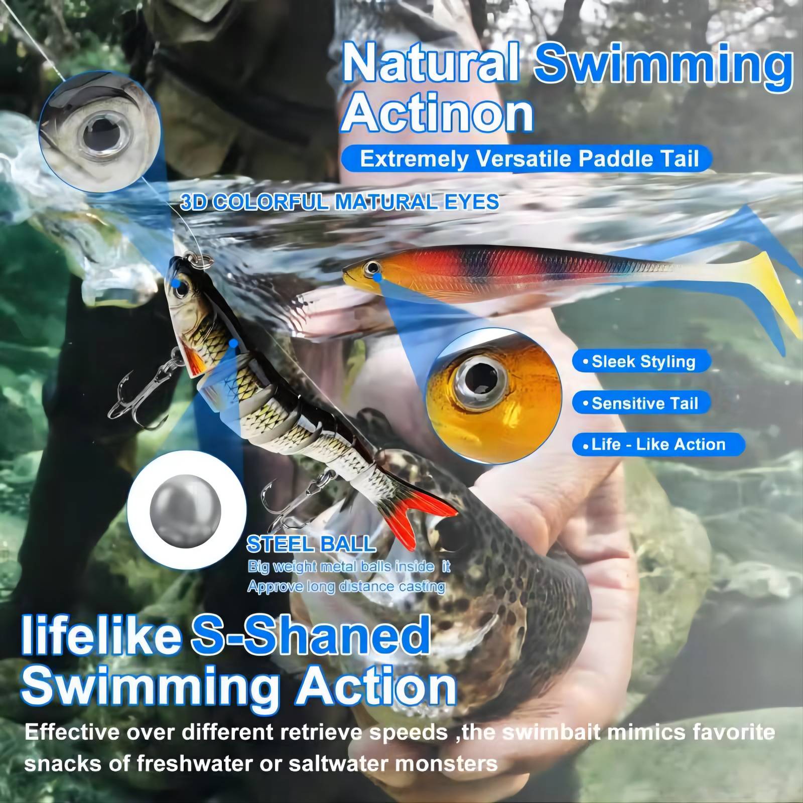 Fishing Lures Tackle Kit with Box, 92 Pieces photo 3