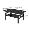 thumbnail image 2 of SMARTIK Black Glass Coffee Table with Two-Tier Rectangle Design, 2 of 5