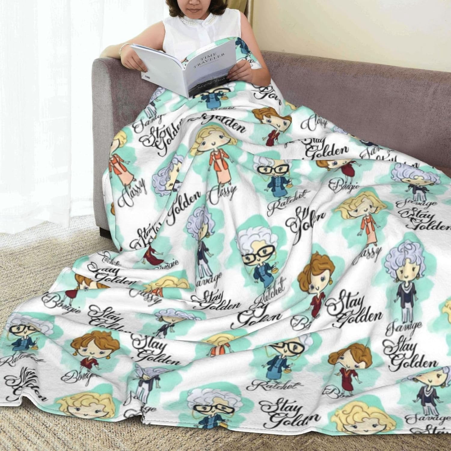 Goldengirls Blanket for Women Gifts Cozy Throw Blankets Lightweight Golden Girls Merchandise for Couch Bed Sofa Car Home Decor