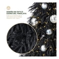 thumbnail image 3 of Árbol de Navidad Frondoso y Realista Pino Navideño con Ramas Mixtas Esquimal (Negro , 2.20 m), 3 of 7