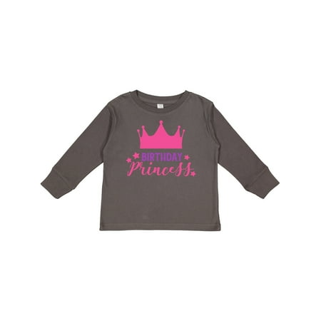 

Inktastic Birthday Princess Little Princess Crown Stars Gift Toddler Toddler Girl Long Sleeve T-Shirt