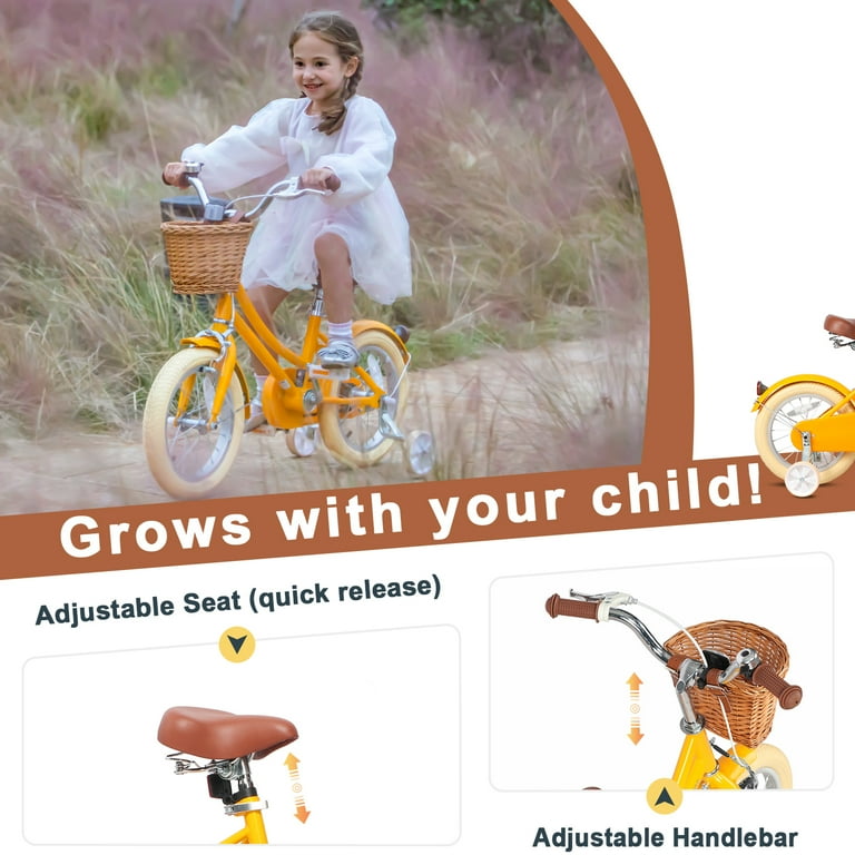Glerc Little Molly 16 inch Kids Girls Bike for 4-7 Years Old
