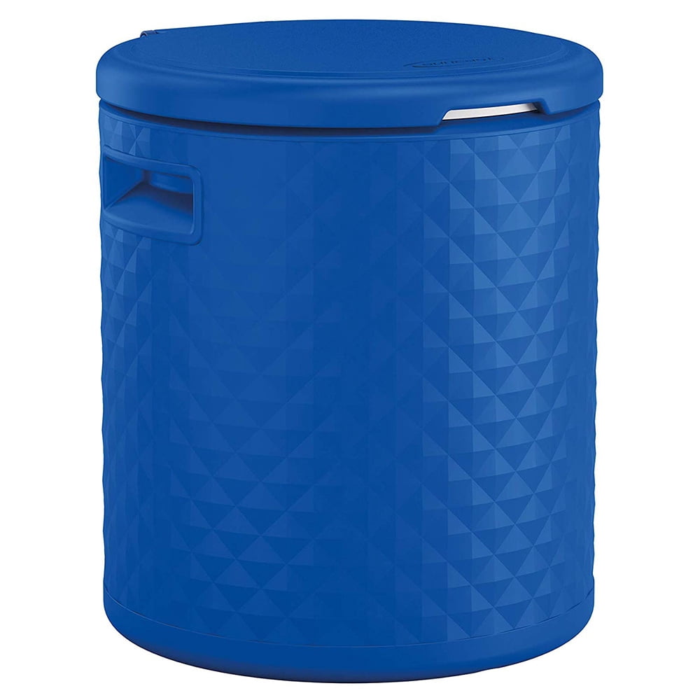 Suncast Resin Cooler Side Table with Removable Liner, 54 Qt. Capacity, Blue
