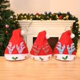 thumbnail image 3 of Gorra navideña Roja farfi con calcomanías de Colores suaves y brillantes tejidos encantadores gorra navideña de fiesta de Papá Noel, 3 of 5