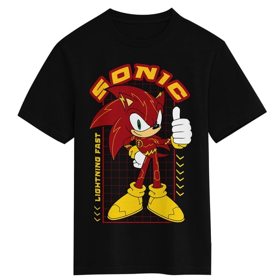DC x Sega Sonic Knuckles the Echidna Speed Is My Power Youth Boys Short Sleeve Graphic Tee Officially Licensed-Medium