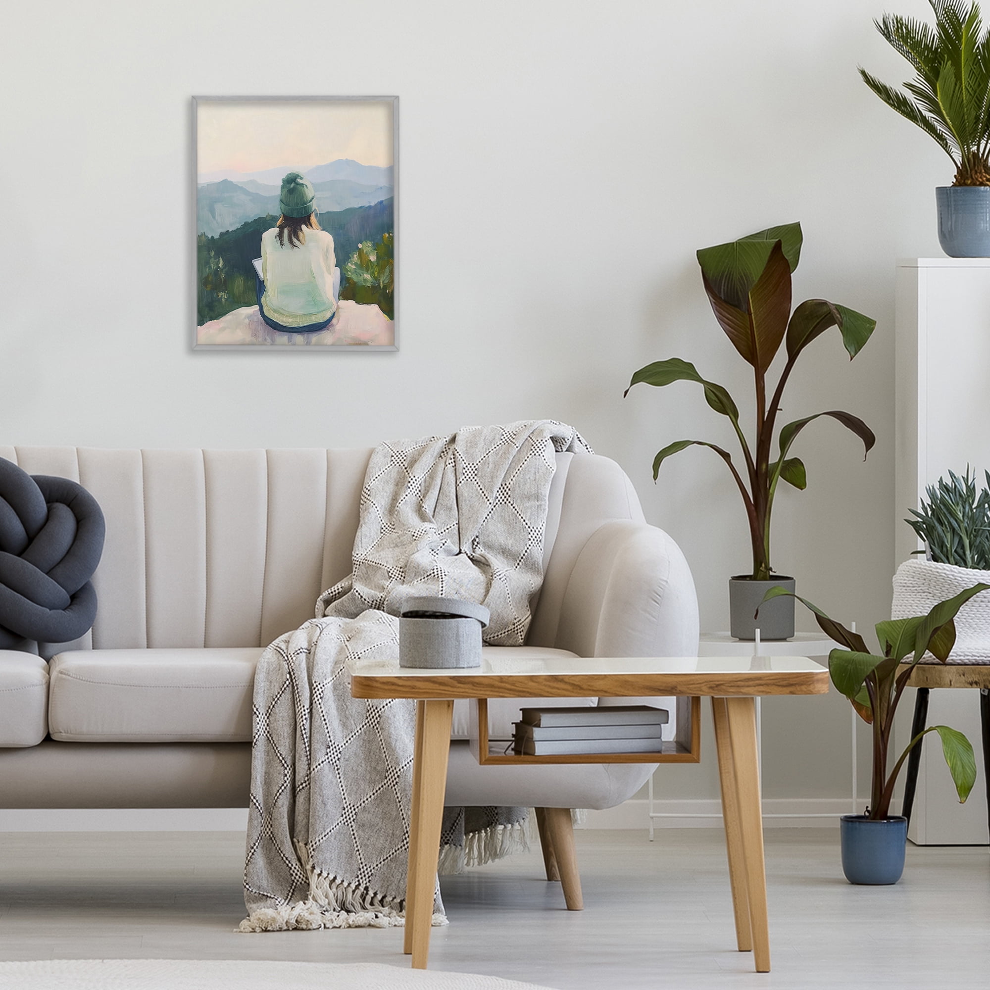 Stupell Industries Mindful Solitude Meditation View Gray Framed Giclee Art, design by The Prints Vibe