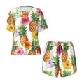 thumbnail image 4 of Picia Hawaiian Pineappl Pajamas Sets for Women Soft Short-Sleeved Pjs with Lounge Shorts Two Piece Sleepwear-Small, 4 of 9