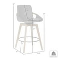 thumbnail image 3 of Baylor 26" Gray Faux Leather and Black Wood Swivel Bar Stool, 3 of 10
