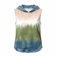 thumbnail image 4 of GERsome Hooded Tank Tops Women's Sleeveless Shirts Trendy Print Color Block Summer Casual Blouses A-Green Size XL, 4 of 7