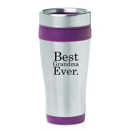 

16oz Insulated Stainless Steel Travel Mug Best Grandma Ever (Purple)