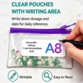 thumbnail image 5 of A8 Waterproof Pill Organizer Set with 14 Color-Coded Reusable Pouches, 2-Week Medication Storage Portable Pill Case for Travel Daily Carry,(Purple), 5 of 8