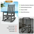 thumbnail image 6 of KINGYES Outdoor Rocking Chair HDPE All Weather Patio Rocker for Porch Garden Lawn, Grey, 6 of 9