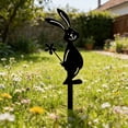 thumbnail image 1 of ddioayh Easter Garden Stakes Rust-Proof Iron Construction Waterproof Outdoor Decorations with Whimsical Rabbit Silhouettes Holding Flowers for Lawn Garden Bed Easy Installation, 1 of 6