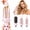 Pink-3, variant on 3-in-1 Curling Iron & Straightener Brush Kit – 1” & 1.25” Barrels for Beach Waves, Loose Curls & Smooth Hair