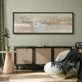 thumbnail image 4 of Large Framed Canvas Print Neutral Beige and White Textured with a Weathered LookWall Art Decorative Ready to Hang Painting for Living room Bedroom 60x20 inches Black Frame, 4 of 9