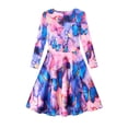 thumbnail image 6 of Lanbubble Girls Dresses Long Sleeve Butterfly Printed Casual Twirly Dress Fall Clothes 5-13 Years, 6 of 10