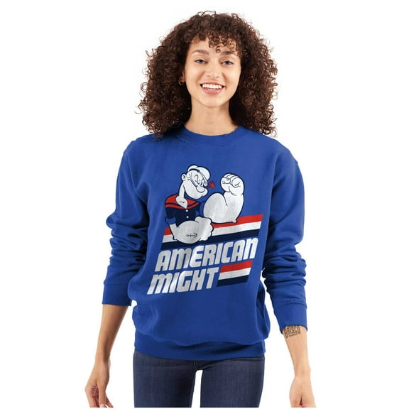 Popeye The Sailor Man American Might Sweatshirt for Men or Women Brisco Brands S