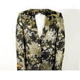 thumbnail image 3 of Mens 2 Button Black, Silver, & Gold Foil Floral Paisley Prom and Wedding Tuxedo By Alberto Nardoni Brand Designer, 3 of 3