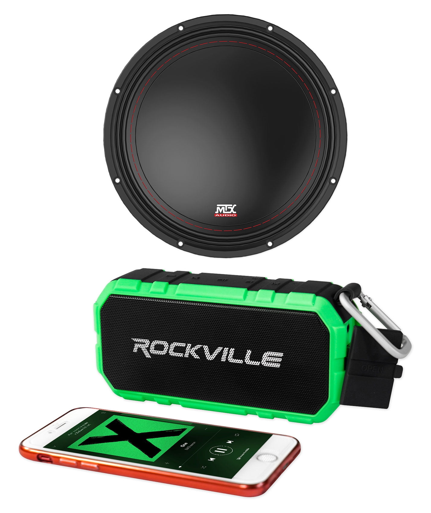 MTX 351004 10" 500 Watt Car Audio Subwoofer SVC 4Ohm Sub+Bluetooth