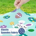thumbnail image 3 of decorUhome Rectangle Spandex Fitted Tablecloth 6 FT Tables, Washable Picnic Table Cover with Elastic, Washable Reusable Table Cloth for Dining (Easter Eggs, 30"x72"), 3 of 8