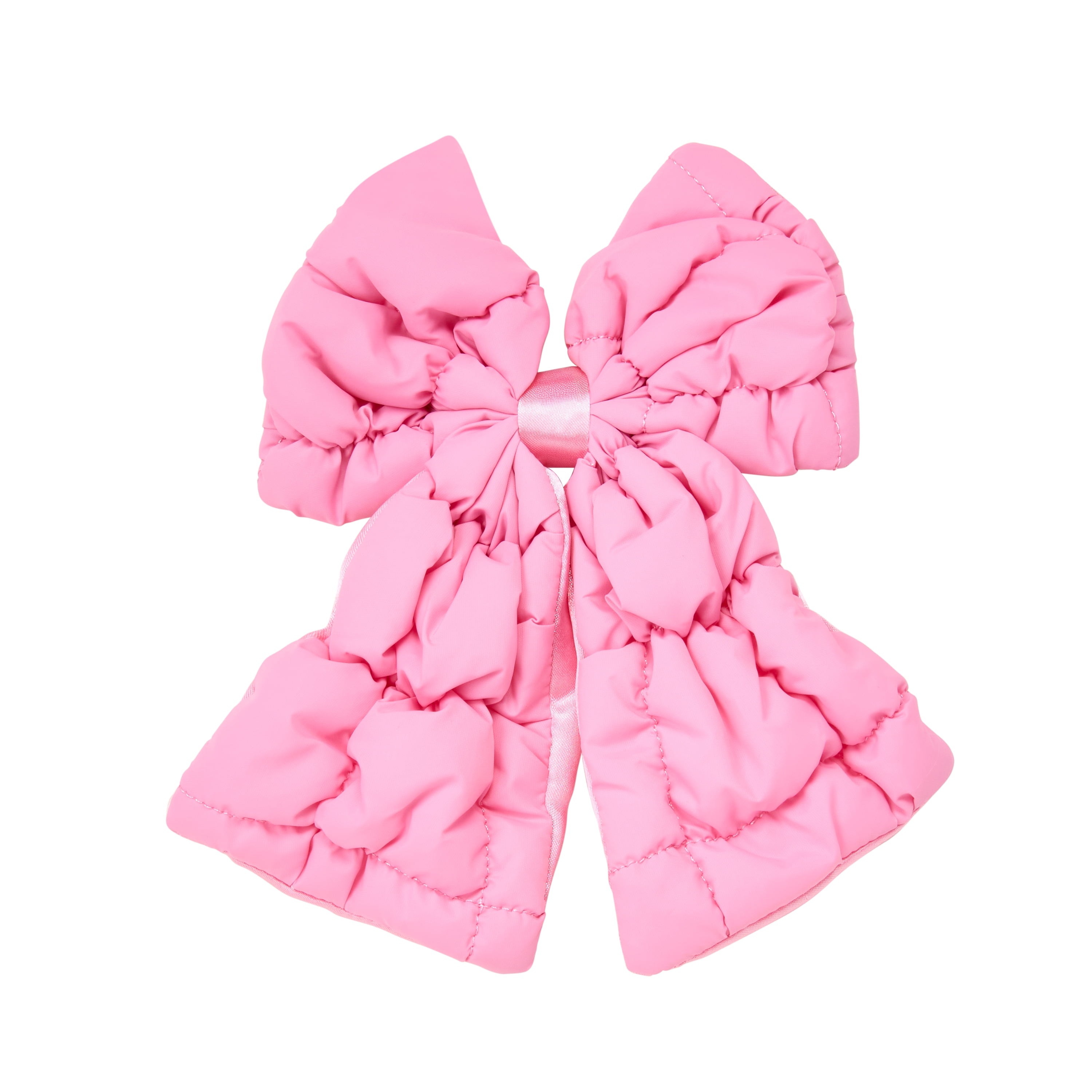 Goody Luxe Puffer Bow Barrette, Icy Pink Blossom, Stay-Tight Hair Clip, 1 Count