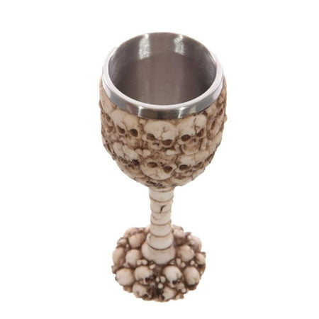 

1pc Halloween Goblet Creative Skull Wine Glass Resin Stainless Steel Goblet for Home Bar Party (Multi Skulls)