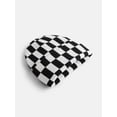 thumbnail image 3 of No Boundaries Women's Ribbed Knit Checkered Beanie, 3 of 4
