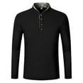 thumbnail image 5 of Men's Long Sleeve Polo Shirts Male Patchwork Lapel Long Sleeve Polo Shirts Athletic Work Pullover Shirts Tops Comfortable, 5 of 5