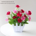 thumbnail image 3 of Simulación de flores falsas de plástico para escritorio, simulación de plantas verdes, plantas en maceta, adornos pequeños para el hogar, sala de estar, cerca de rosas, juego de flores, 3 of 5