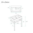 thumbnail image 5 of Claire 24" Rectangle Matte Black Zero Hole Console Sink with Matte Black Legs, 5 of 7