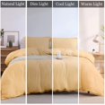thumbnail image 6 of Haperlare Queen Duvet Cover Set Washed Microfiber Yellow Bedding Set Ultra Soft Comfy Zippered Luxury Solid Comforter Cover with Zipper Ties-90x90, 6 of 7