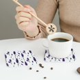 thumbnail image 3 of Leather Coasters with Heat-resistant for Drinks, Lavender Flowers Green Cup Coasters Cup Pad Mat for Tabletop Protection, Coffee Table, Office Desk and Housewarming Gift, 3 of 5