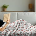 thumbnail image 3 of Love Soft Flannel Fleece Throw Blanket, Panda Bear in Love Sitting with Vivid Heart and Arrows, Cozy Plush for Indoor and Outdoor Use, 50" x 60", Vermilion Beige Black, by Ambesonne, 3 of 5