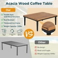 thumbnail image 4 of Luxury Patio Furniture Set with Removable Cushions and Coffee Table, L-Shaped Acacia Wood Sofa with Side table, Outdoor Conversation Sectional Sofa for Backyard, Porch, Gray, 4 of 8