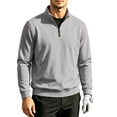 thumbnail image 2 of VgaVtl Pullover Mens Sweatshirt Fall Winter Long Sleeve Collared Solid Officewear Regular Tops for Men Zipper Leisure, 2 of 8