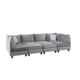 thumbnail image 4 of Bowery Hill Upholstery Velvet Fabric U-Shape 8Pc Modular Sectional Sofa with 2 Ottomans and 2 Accent Pillows, 4 of 6