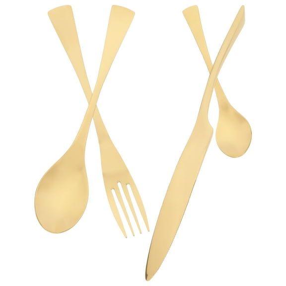SHOWERORO Cutlery Set Golden Stainless Steel For Households Various Dining Occasions 1 Set