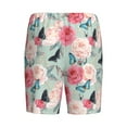 thumbnail image 4 of Rocae Roses and Butterflies for Men's Soft Sleep Pajama Shorts, Waistband and Pockets, 4 of 9