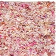 thumbnail image 5 of SAFAVIEH Rio Cassandra Confetti Polyester Shag Area Rug, Ivory/Pink, 8' x 8' Square, 5 of 7