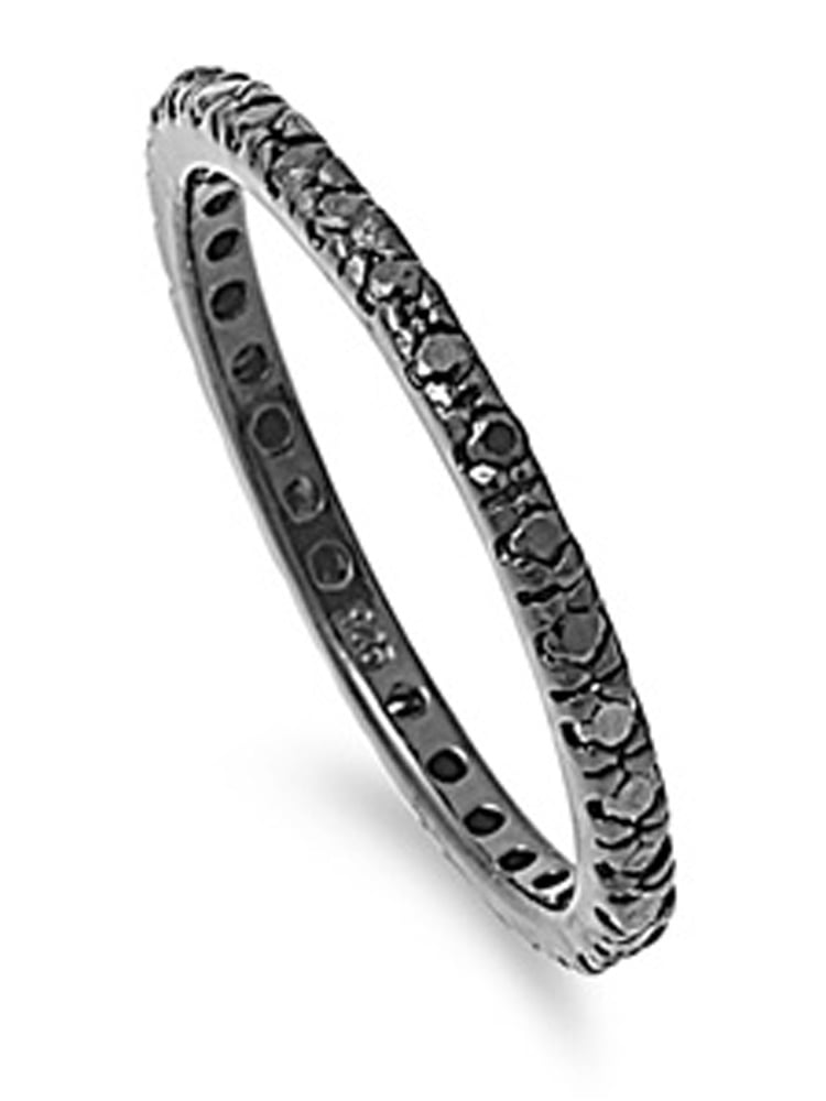 Eternity White CZ Unique Ring New .925 Sterling Silver Stackable Band Sizes 4-12 
