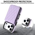 thumbnail image 3 of For Apple iPhone 17 Pro Max Argyle Pattern PU Leather RFID Blocking Protective Purse Wallet Case Magnetic Flip Cover Multi-Card Slots Pocket With Detachable Shoulder Strap,Purple, 3 of 7